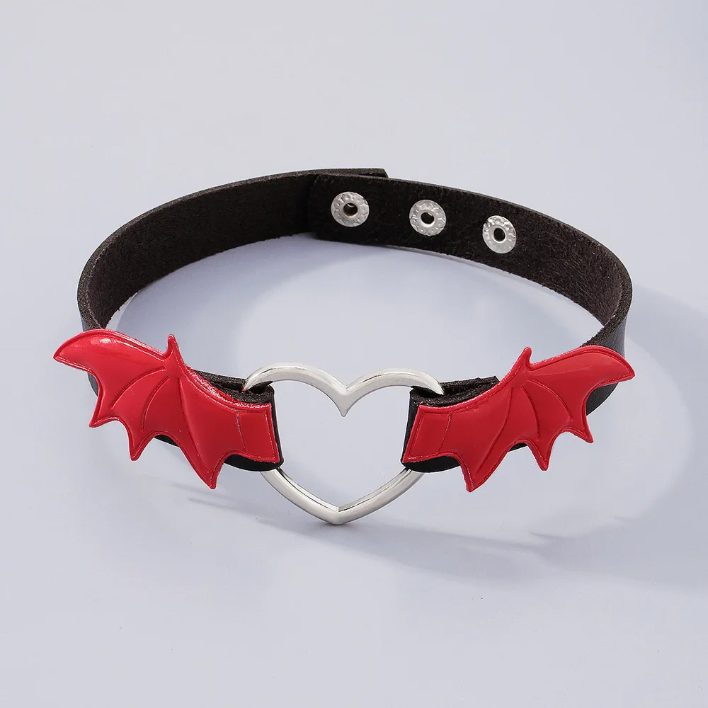 Manfnee Choker Punk Gothique Cuir PU Ras De Cou à Chaîne Cercle