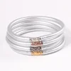 1PC Temple Tibetan Buddha Girl Bracelets Silicone Jelly Bangle Bracelet for Women Rhinestone Bracelet Jewelry 1