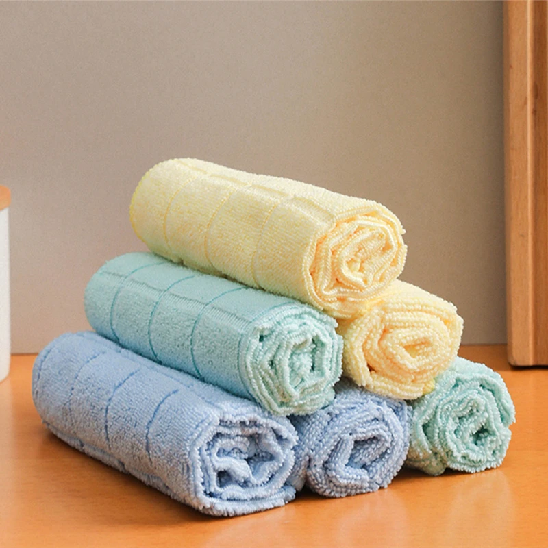 1/5pcs Coral Velvet Dish Towel, Hanging Loop Rag, Non-stick Oil Dish Cloth,  Double-sided Absorbent Thickening Scouring Pad, Kitchen Cleaning Appliance