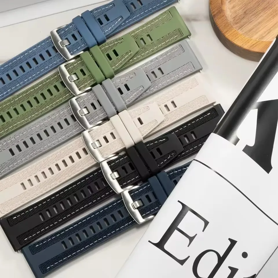 22mm Original Sport Nylon Silicone Watch Strap Bracelet