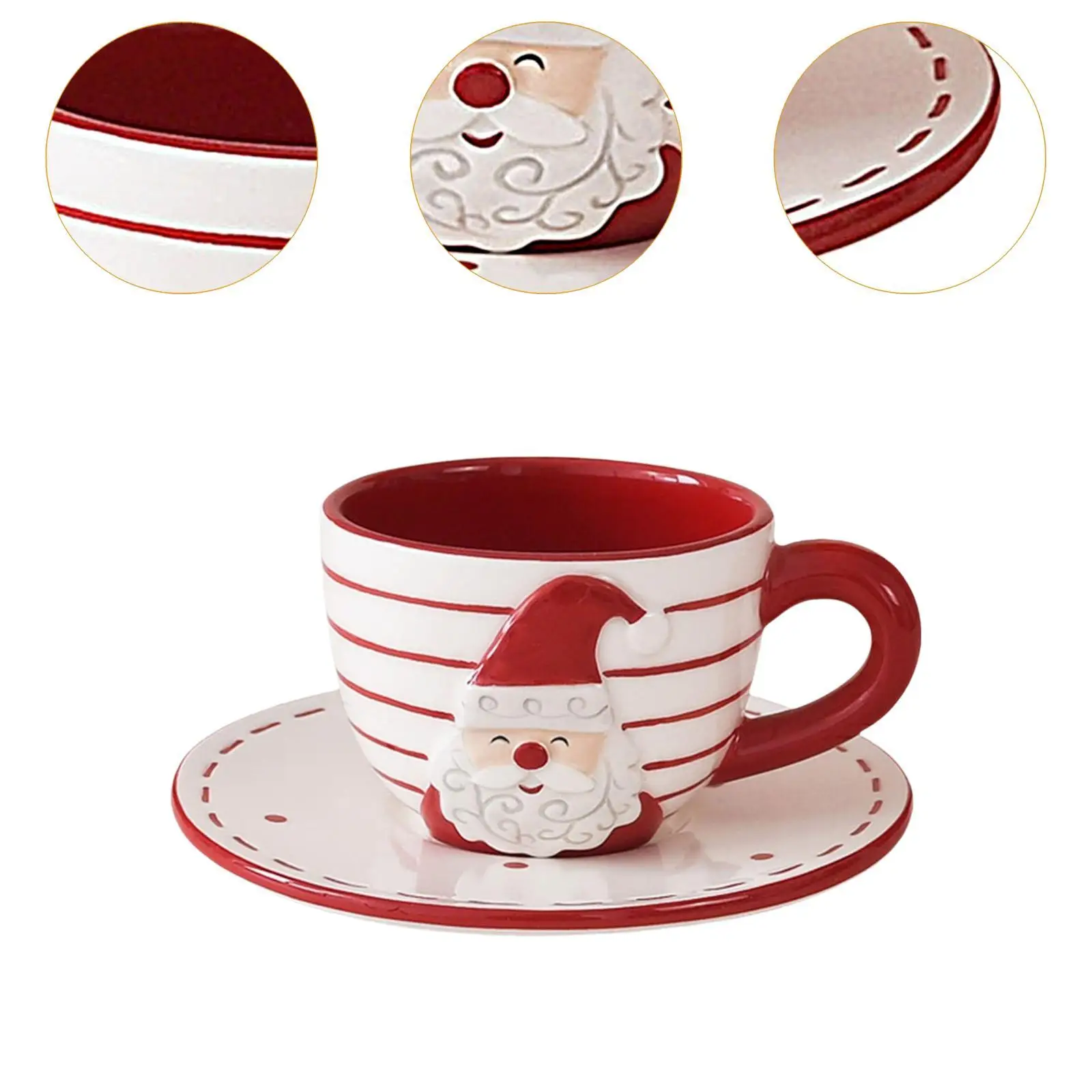 Santa Claus Christmas Tea Cups and Saucer Versatile Creative Espresso Latte Mug for Table Supplies Christmas Decoration Santa Claus Christmas Tea Cups and Saucer Versatile Creative Espresso Latte Mug for Table Supplies Christmas Decoration