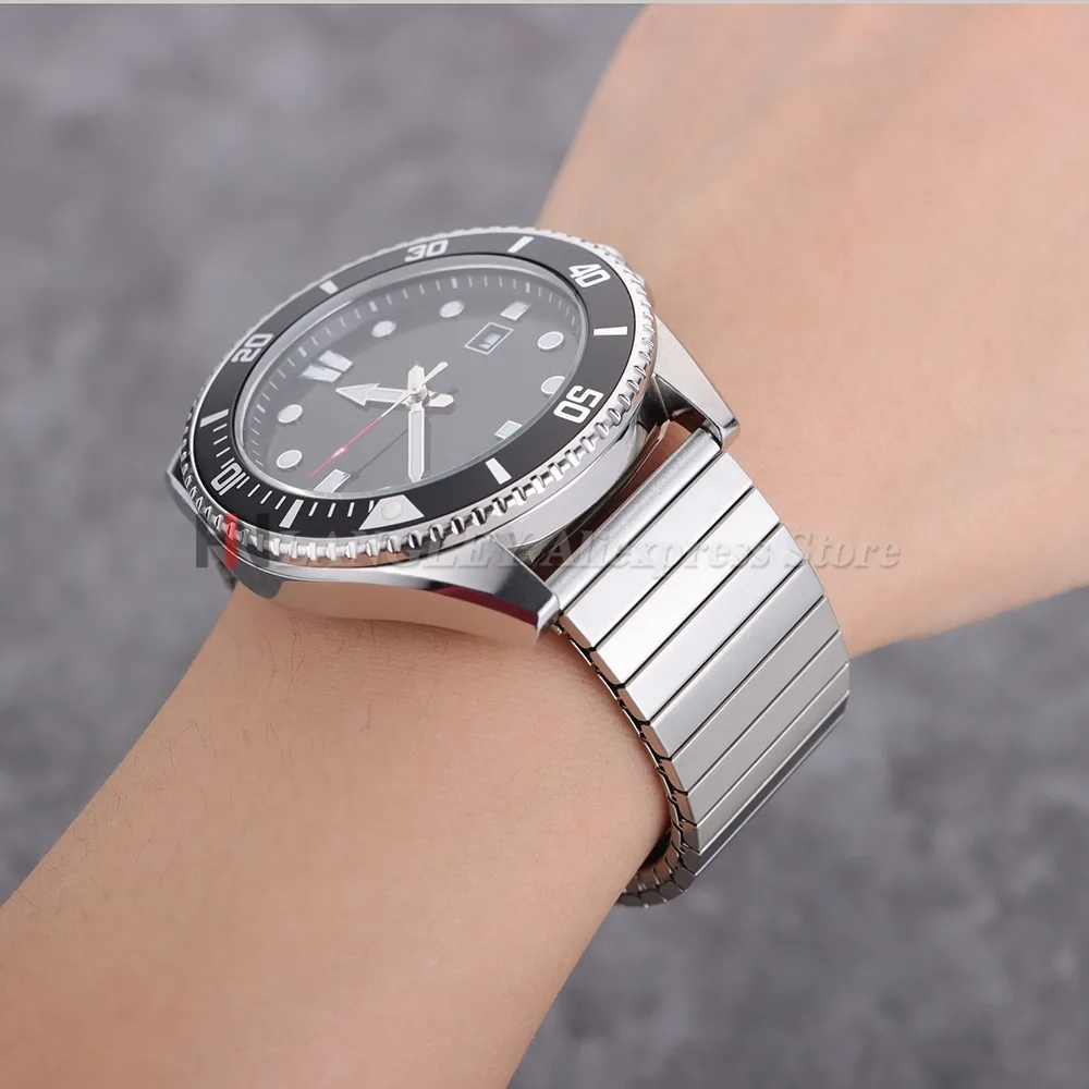 Enhanced Stainless Steel Elastic Stretch Watch Strap - Adjustable Metal Expansion Bracelet