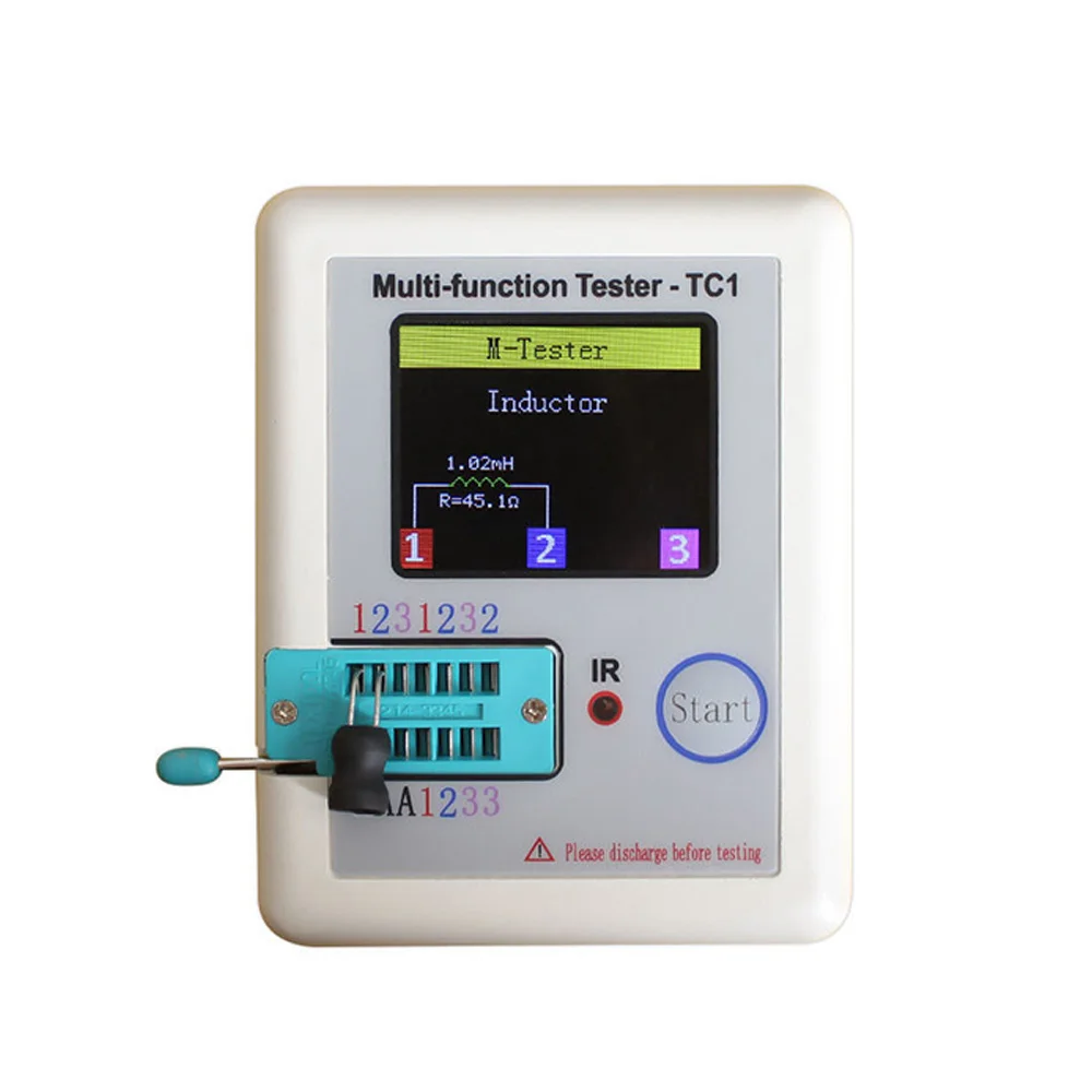

LCR-TC1 1.8" TFT LCD Display Multimeter Transistor Tester Diode Triode Capacitor Resistor Detector MOSFET NPN PNP Triac MOS