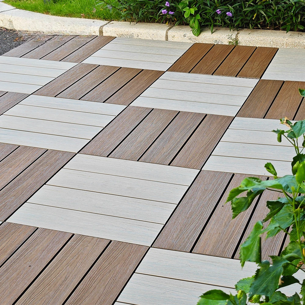 3 items DIY WPC Decking Easy Install Card-Type Wood Plastic Floor Waterproof Mothproof & Nail-Free for Courtyard & Terrace solid wood flooring