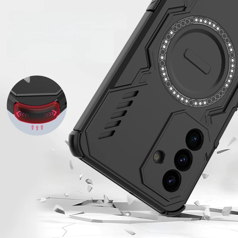 Shockproof Armor Protection Phone Case with Car Magnetic Holder