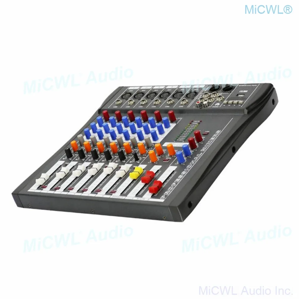 MiCWL 오디오 믹서 6채널 음악 녹음 블루투스 믹싱 콘솔 믹서 48V 팬텀 USB MP3 3밴드 EQ 이펙트 CT600-USB