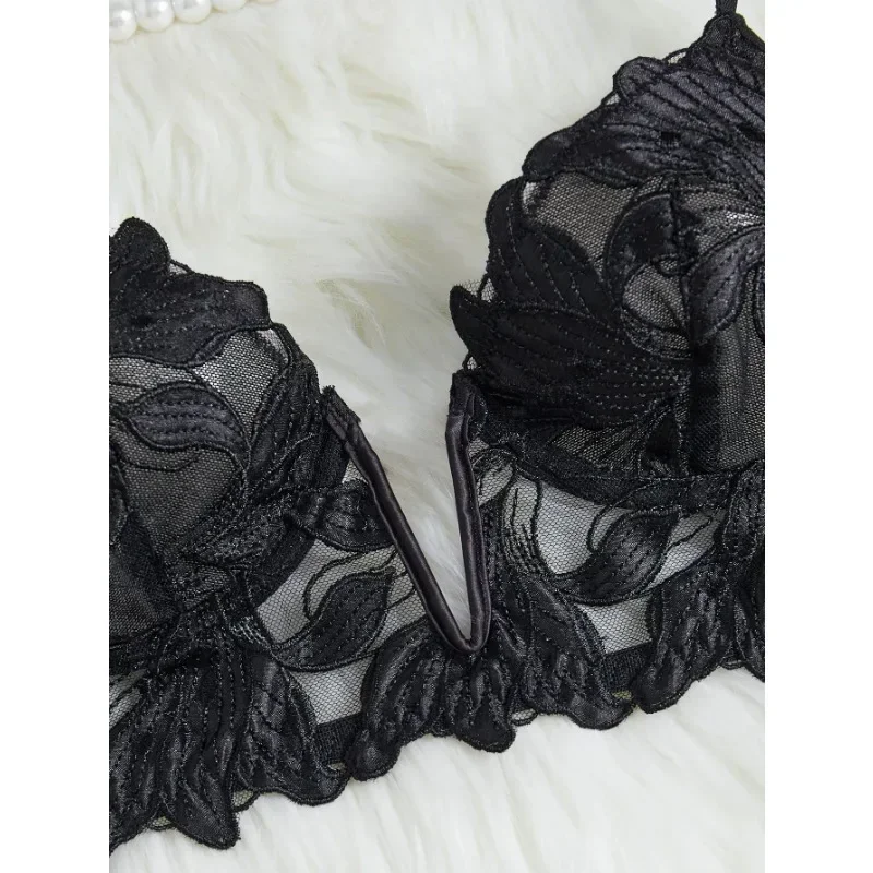 Fée Lingerie Floral Saint-Valentin Charme Slip Slip Sous-Vêtements Sexy Nuisette Fantaisie V Sous-Vêtements Ensemble Bref pour Dame Voir À Travers Le Soutien-Gorge