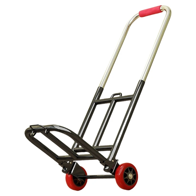 Easy Storage Rolling Crate Garden Cart Portable Fold Up Handcart with Strong Load Capacity for Moving and Groceries