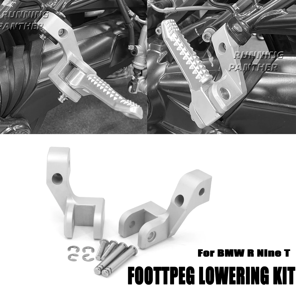 New Foot peg Motorcycle Passenger Footpeg Lowering Kit Silver