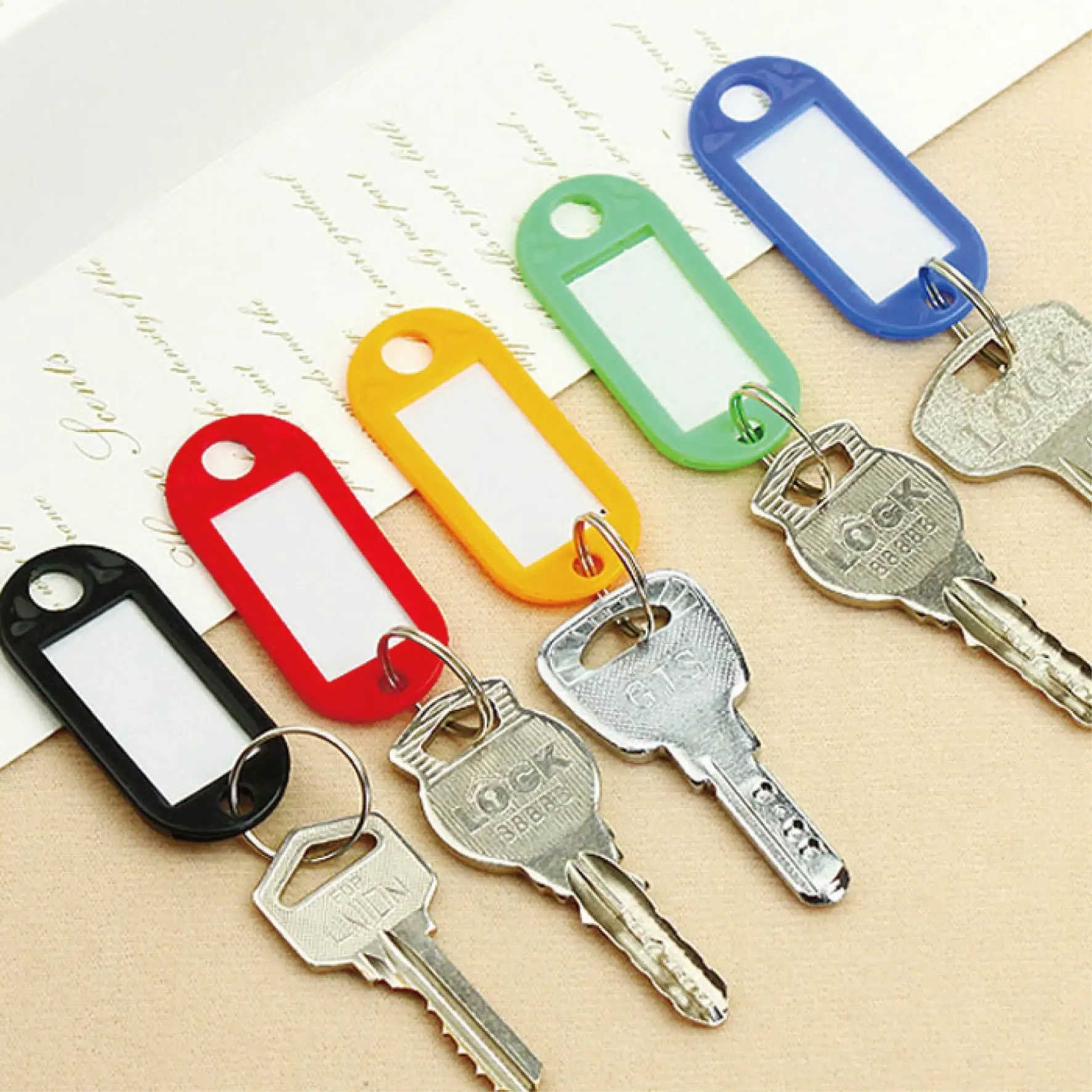 

PP Plastic Key Card Classification Label Handwritten Number Keychain Property Security Car Trunk Lock Pendant