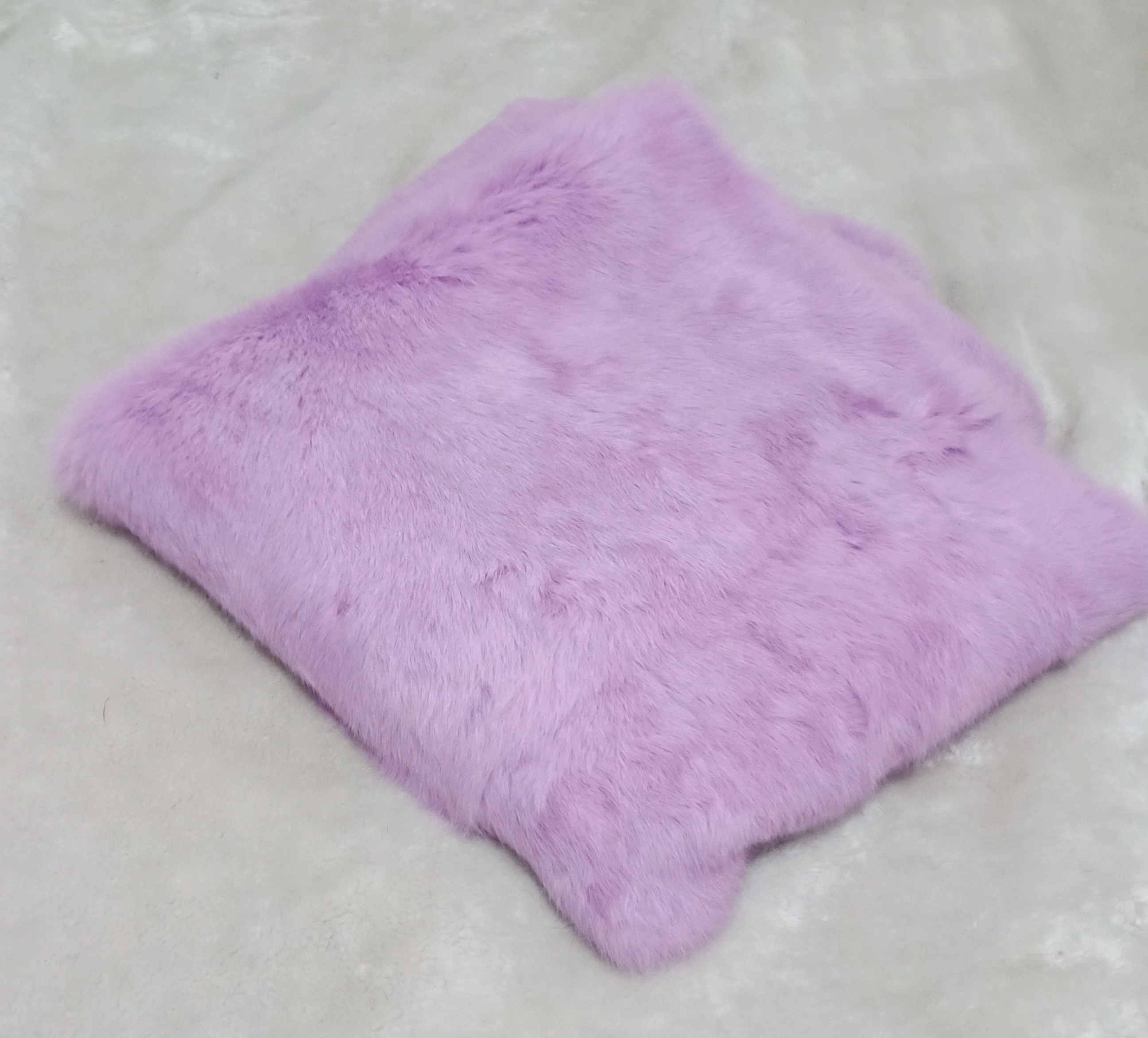 NewLuxuryNaturalrealgenuinerabbitFurBlanketleatherSoftplate