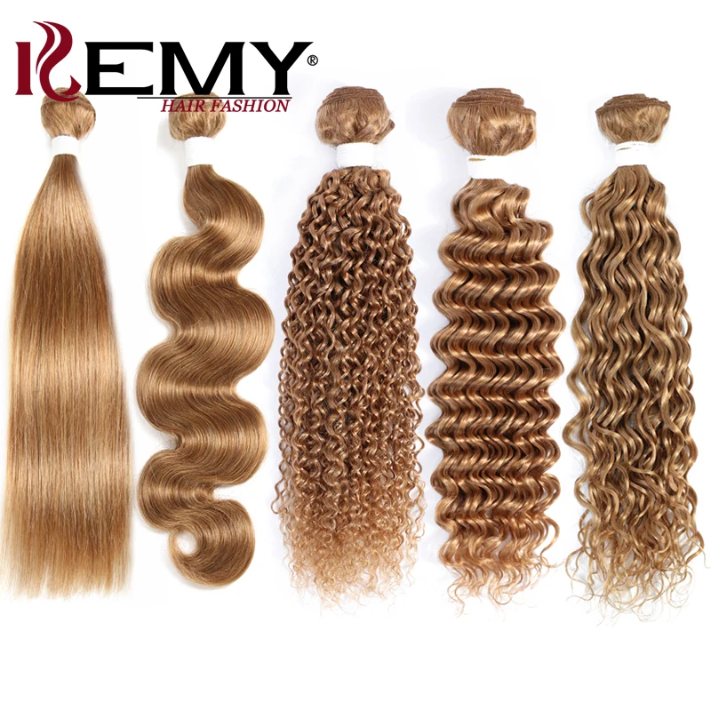 Human Hair Extensions Human Hair Bundles Body Wave Human Hair Bundles Honey Blonde Colored Human Hair Weave Bundles Brazilian Remy Bundle Deals 1 PC KEMY HAIR