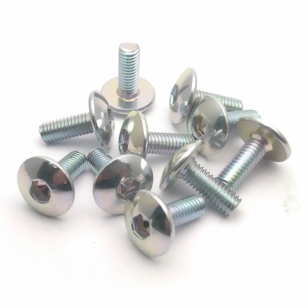 20pcs Big Flat Round Head Inner Hexagon Screw Bolt M6 6mm M6X16 for Motorcycle Scooter ATV Moped Plastic Cover - Image 3