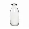 250ml 500ml Round Transparent Glass Bottle with Leak Proof Metal Lug for Milk Juice MOQ2000 Best Price Customized Printing Logo 3