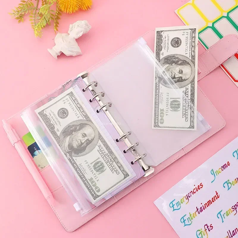 A6 Marble Colorful Money Budget Planner Binder Envelopes Cash Notebook Cover for Budgeting Money Organizer for Budget Binder 4