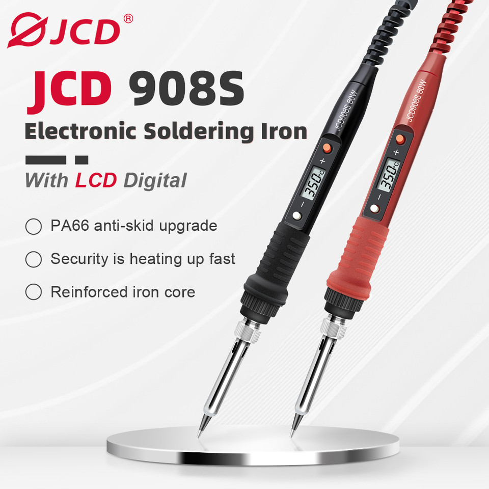  JCD 80W Digital Electric Soldering Iron Kit Temperature Adjustable 220V 110V Welding Tools Ceramic Heater Soldering Tips Rework 