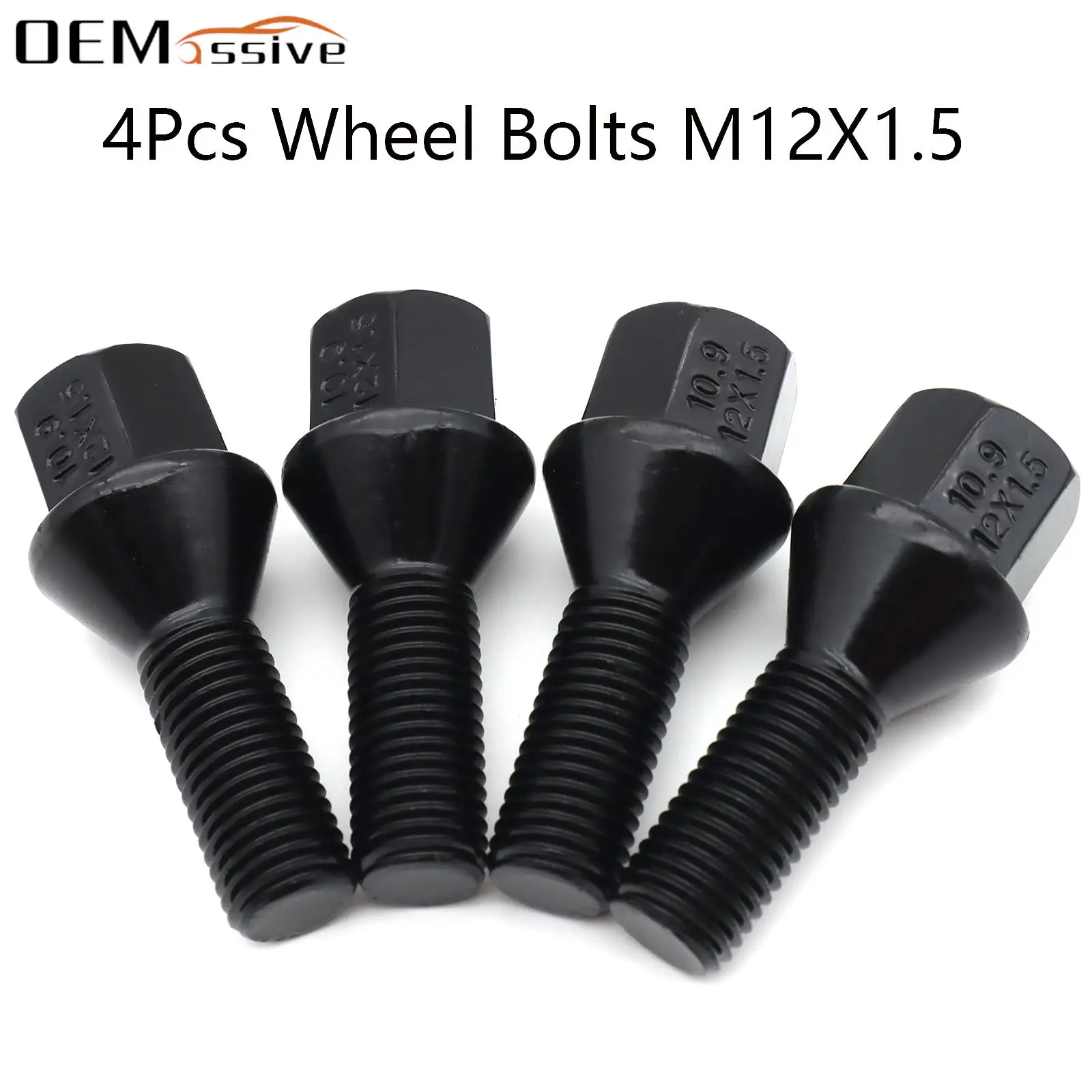 Set of 4 Premium Alloy Wheel Lug Bolts - M12x1.5 26mm