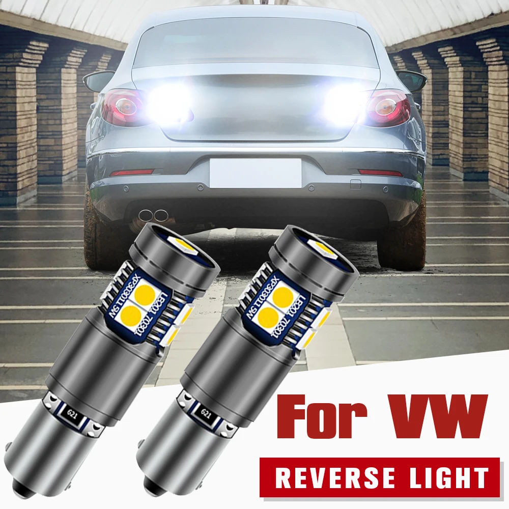 

2pcs LED Reverse Light Backup Blub Lamp H6W BAX9S 64132 Canbus Error Free For VW Passat CC B6 2008-2012
