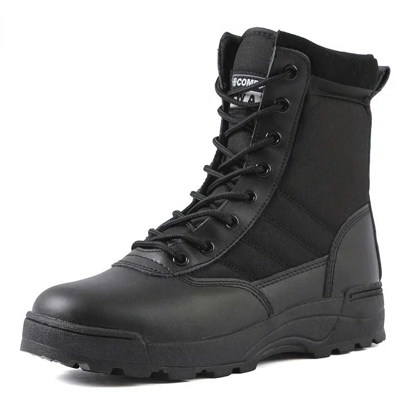 Combat Boots Men Boots Safety Shoes Military Outdoor Work Boots Steel Toe Shoes Winter Puncture-Proof Work for Men