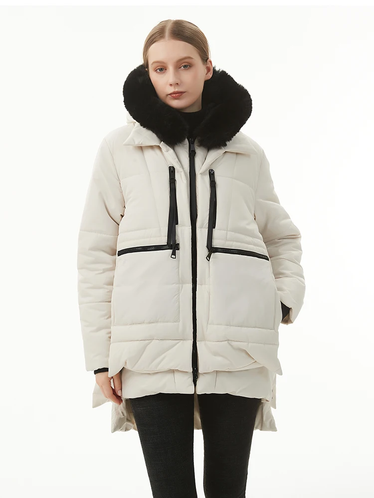 

Thick Warm Fluff Parka for Women,Pocket Design Hood, Female Winter Jacket, Stylish Coat, Waterproof Outerware, New, Hot, 2023