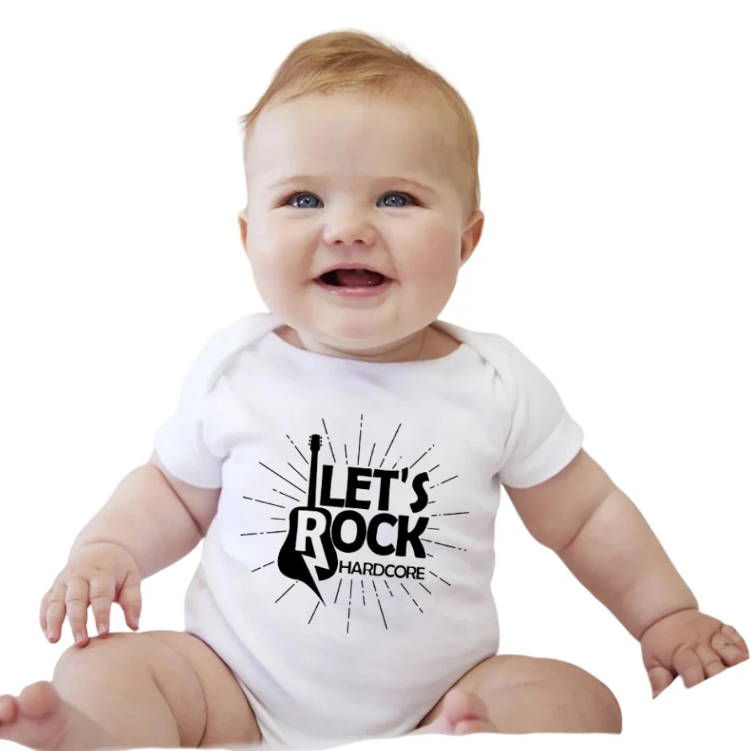 Let'S Metal Rock Vetement Garcon Punk Harajuku Style Baby Body Summer Edgy Hip Hop Baby Girl Da 1 A 3 Mesi Tutina