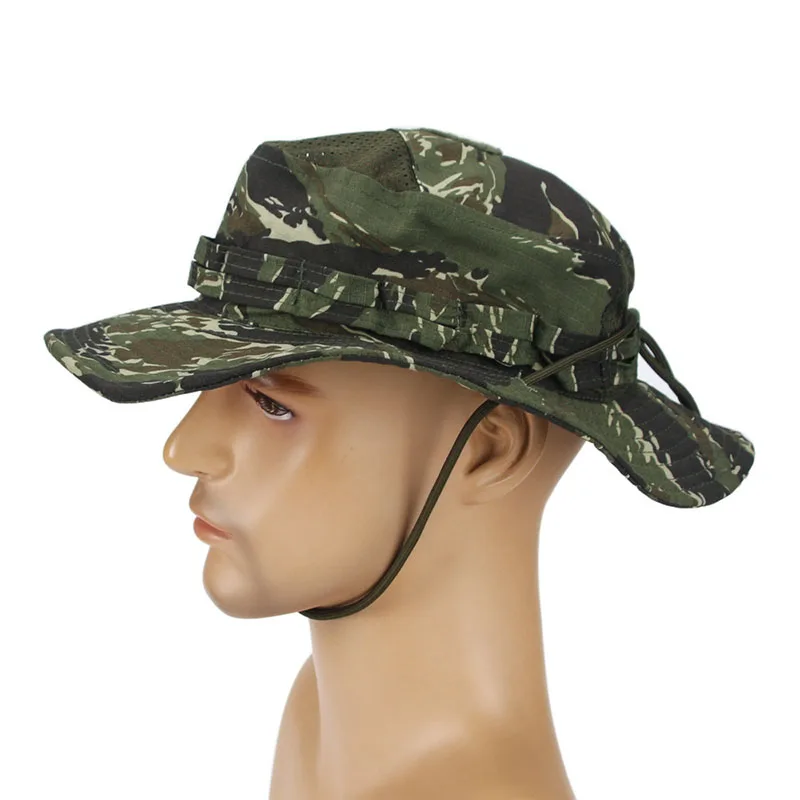 Cappello Tattico Boonie 2.0 in Rete Mimetica, Berretto da Combattimento Estivo Multicam per Sport all'Aperto, Allenamento, Pesca, Escursionismo, Campeggio e Caccia - immagine 3