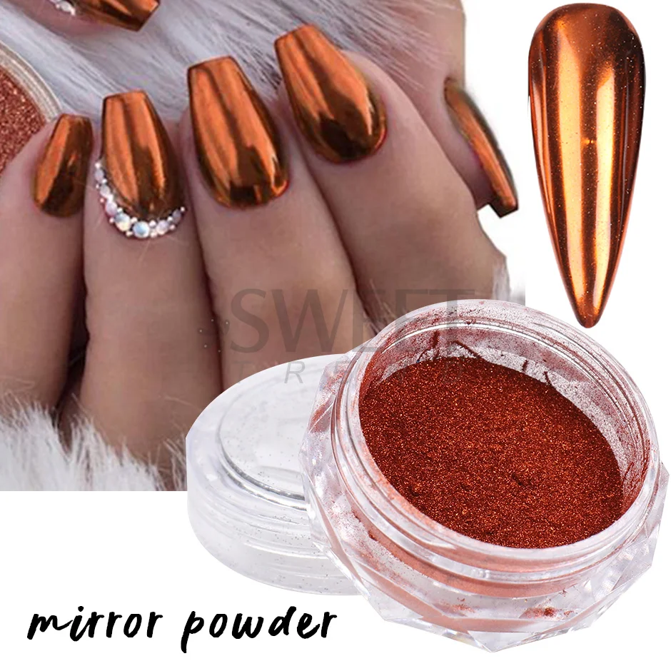 BORN PRETTY Mirror Nail Art Glitter Powder Shining Rose Gold Metal Nail  Chrome Pigment Dust For Gel Polish Nail Art Decoration - AliExpress