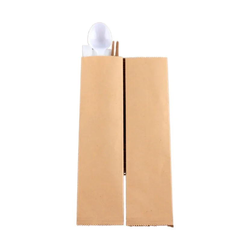 100pcs/pack Disposable Kraft Paper Chopstick Set Chopstick Paper Bag Food Touchable Material Generous Simple