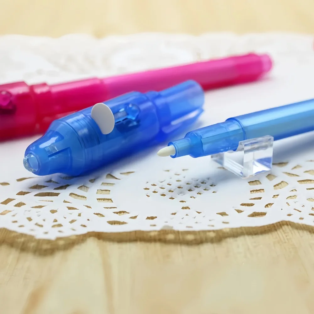 2 in 1 Luminous Light Pen Magic Purple UV Black Light Combo Drawing Invisible Ink Pen Learning Education Toys For Child 1pcs magic light pen