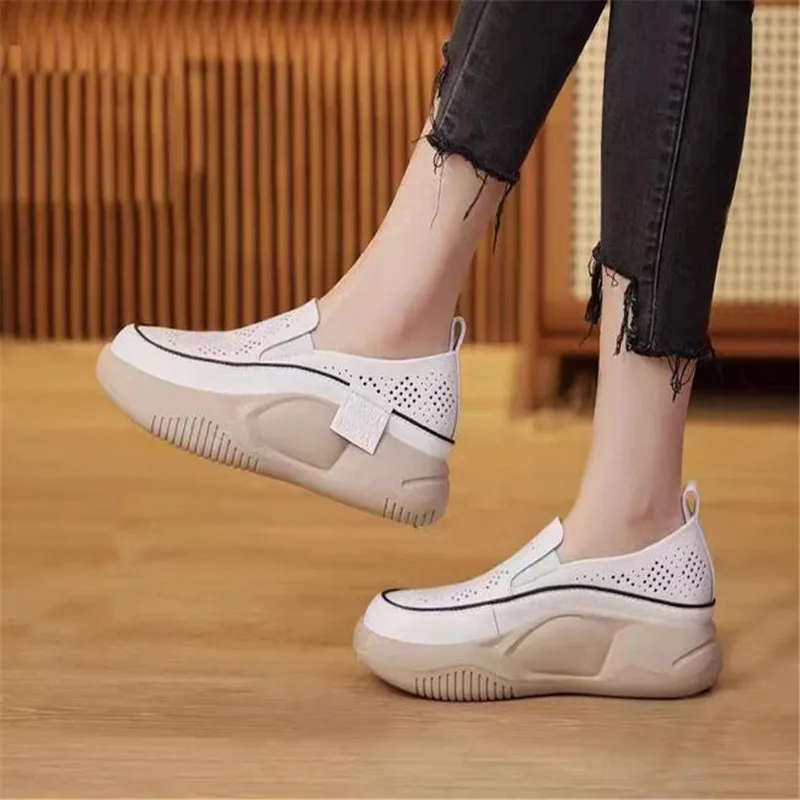 Ladies Shoes 2023 Summer New Women's Flat Shoes Comfortable Soft-soled Women's Shoes Thick-soled Casual Slip-on Casual Shoes