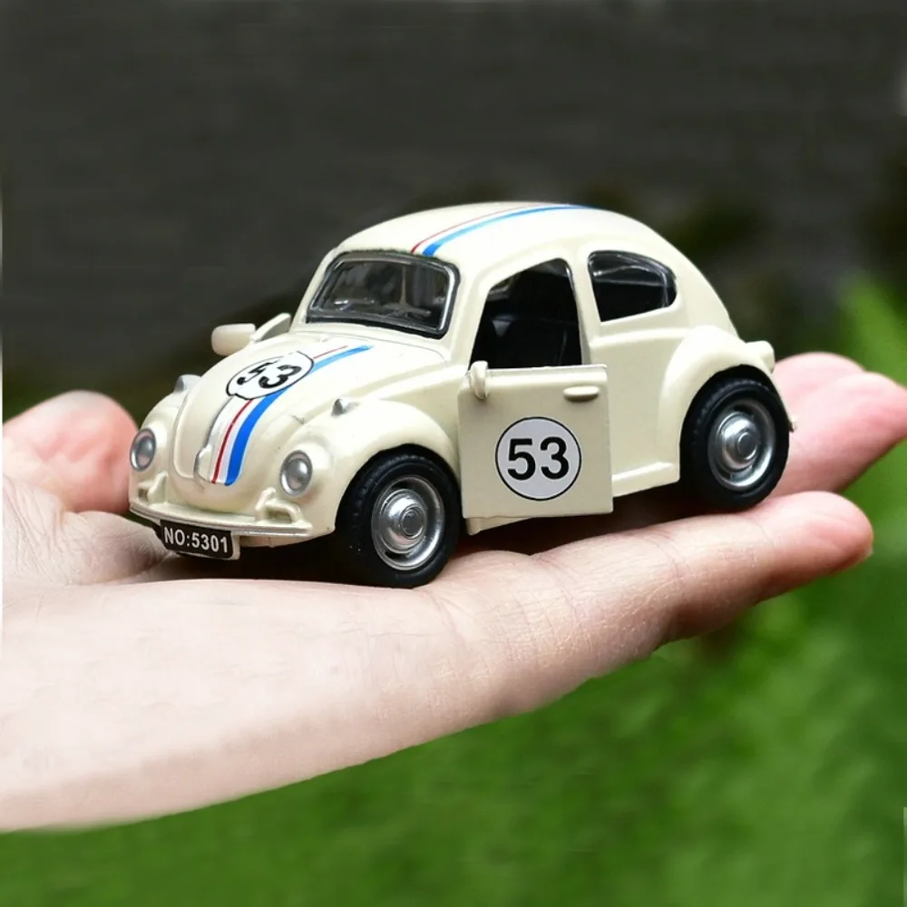 New Alloy Pullback Car Retro Style 1:43 Motorcycle Model Cartoon Design Door Can Open Sports Car Model Cake Decoration