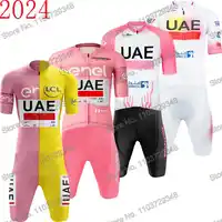 UAE Team 2024 Italy Tour France Tour Cycling Jersey Men's Set Summer Cycling Clothing Pink Road Bike Shirt Suit MTB Bib Shorts 1