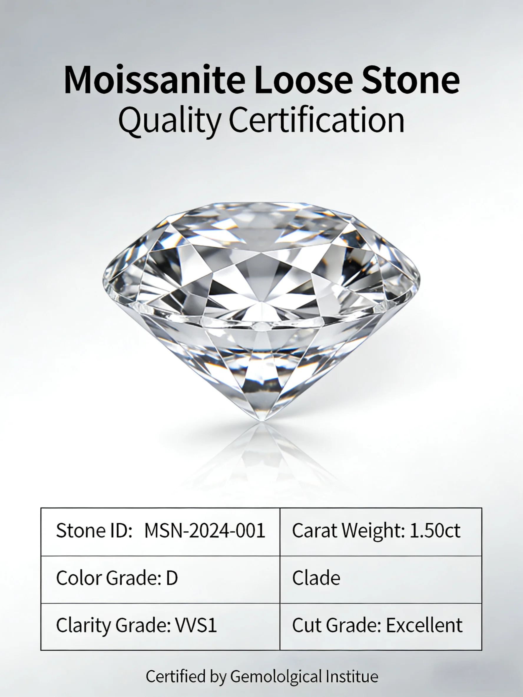 VOBIPY Bestseller Farbige Moissanit Lose Steine VVS1 D-Farbe Runder Schliff Laborgezüchtete Diamanten für Maßgefertigte Ringe Ohrringe Schmuck – Detail 2