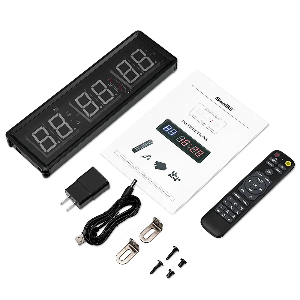 프로그래밍 가능한 리모컨 LED 크로스핏 타이머, 인터벌 타이머, 차고 타이머, 스포츠 트레이닝 시계, 크로스핏 체육관 타이머