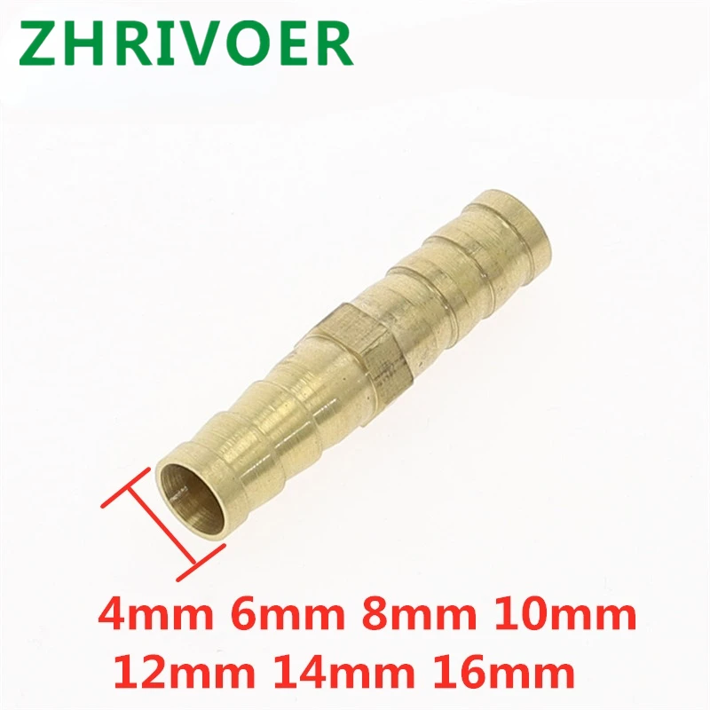 Brass Straight Hose Pipe Fitting Equal Barb 4mm 5mm 6mm 8mm 10mm 12mm 19mm 25mm Gas Copper Barbed Coupler Connector Adapter hose pipe fitting pipe fitting water pipe fitting 1pcs