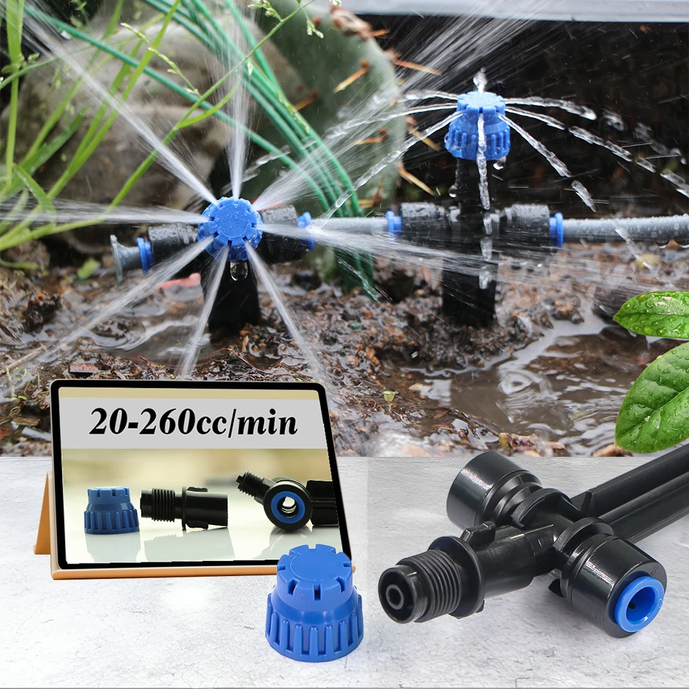 8-holes Drippers with Stake 180&deg; Bend Adjustable Sprinklers Quick Insert Slip Lock Sprayer Garden Irrigation Watering Supplies garden sprinkler irrigation sprinklers drip irrigation sprinklers garden dripper drip irrigation stakes
