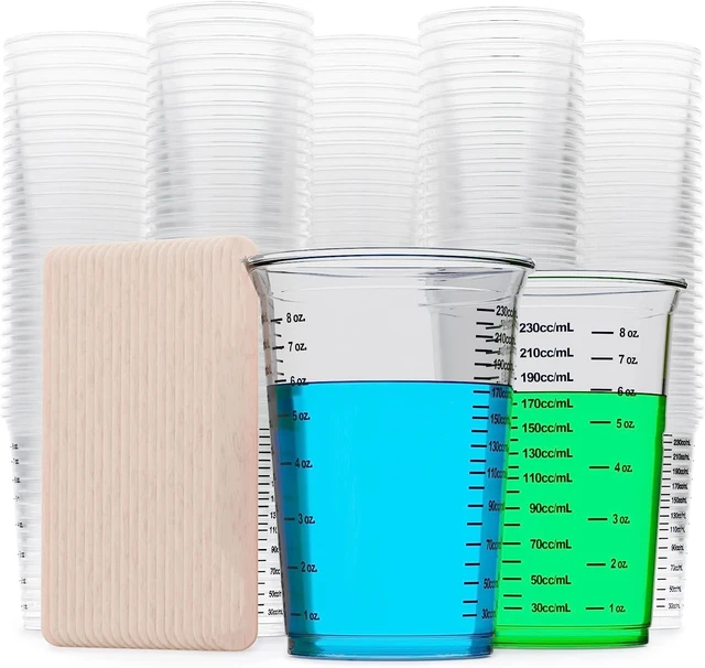 1 Oz Epoxy Resin Mixing Cups - 1 Ounce Disposable Graduated Plastic (100  Cups)