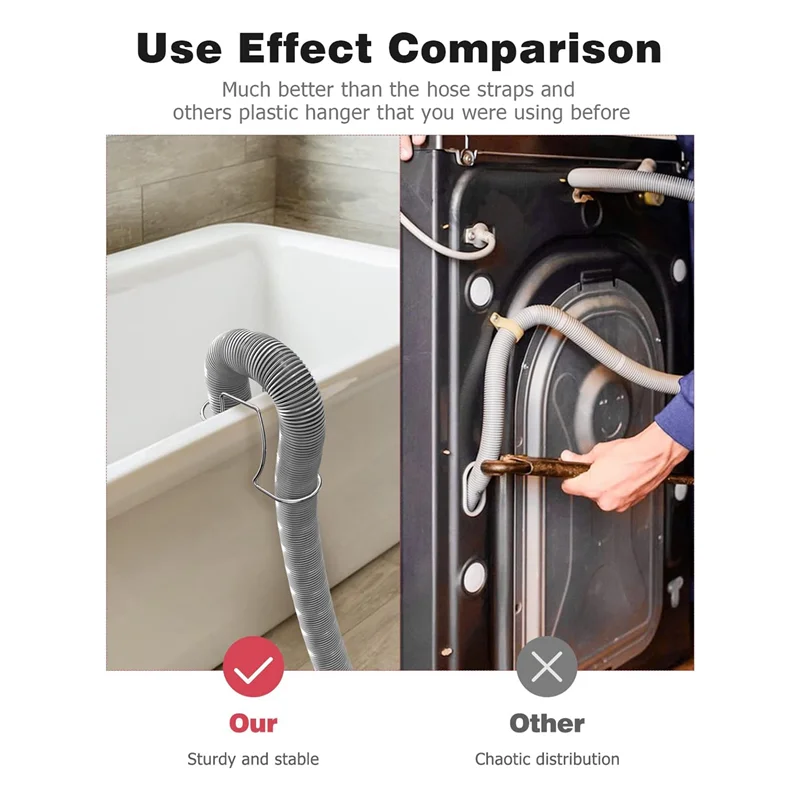 Washing Machine Drain Hose Holder, Adjustable Drain Hose Holder Clamp Hook Guide Clip Fits All HOT
