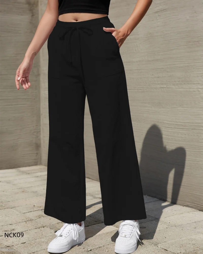 Women’s casual versatile spring and autumn pants comfortable everyday trousers black