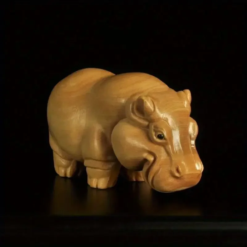 Cute Wood Carving Animals Statue Ornaments Supplies Sculptures and Figurines Home Decoration Desk Accessories: 3 - 5 Days Free Delivery Only UK