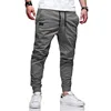New slim fit casual pants, simple European and American casual solid color patchwork leather pants, youthful trendy pants 3