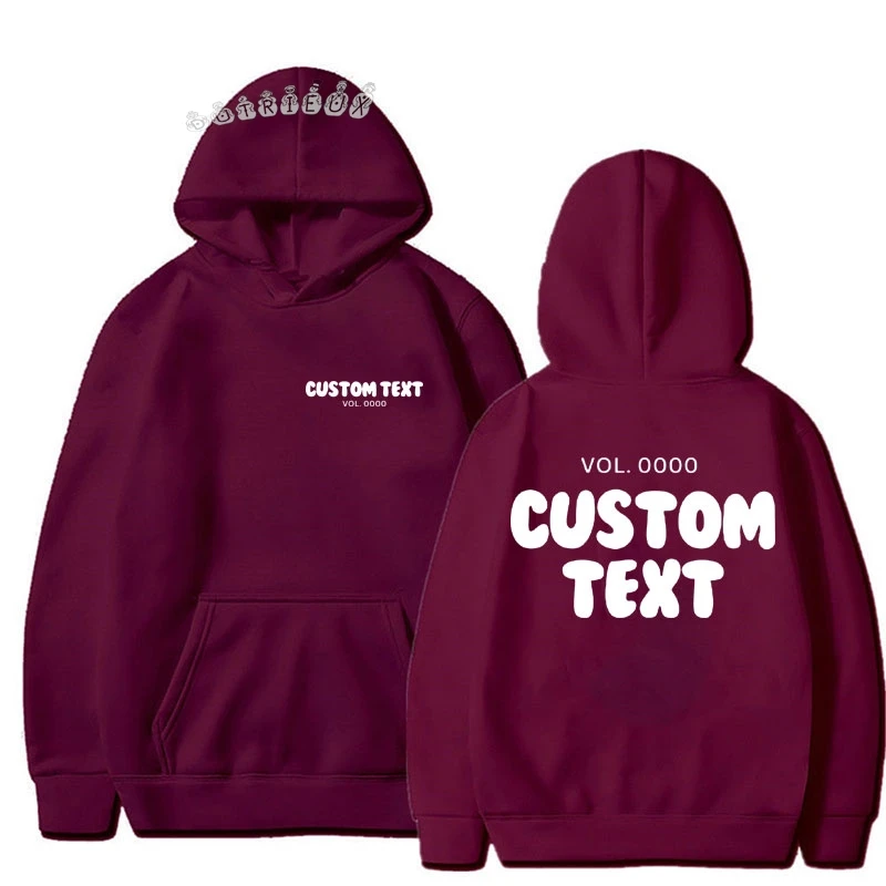 2026 Custom text Hoodies Men Fashion Long Sleeve Sweatshirts Cool Casual Harajuku Streetwear Pullovers funny