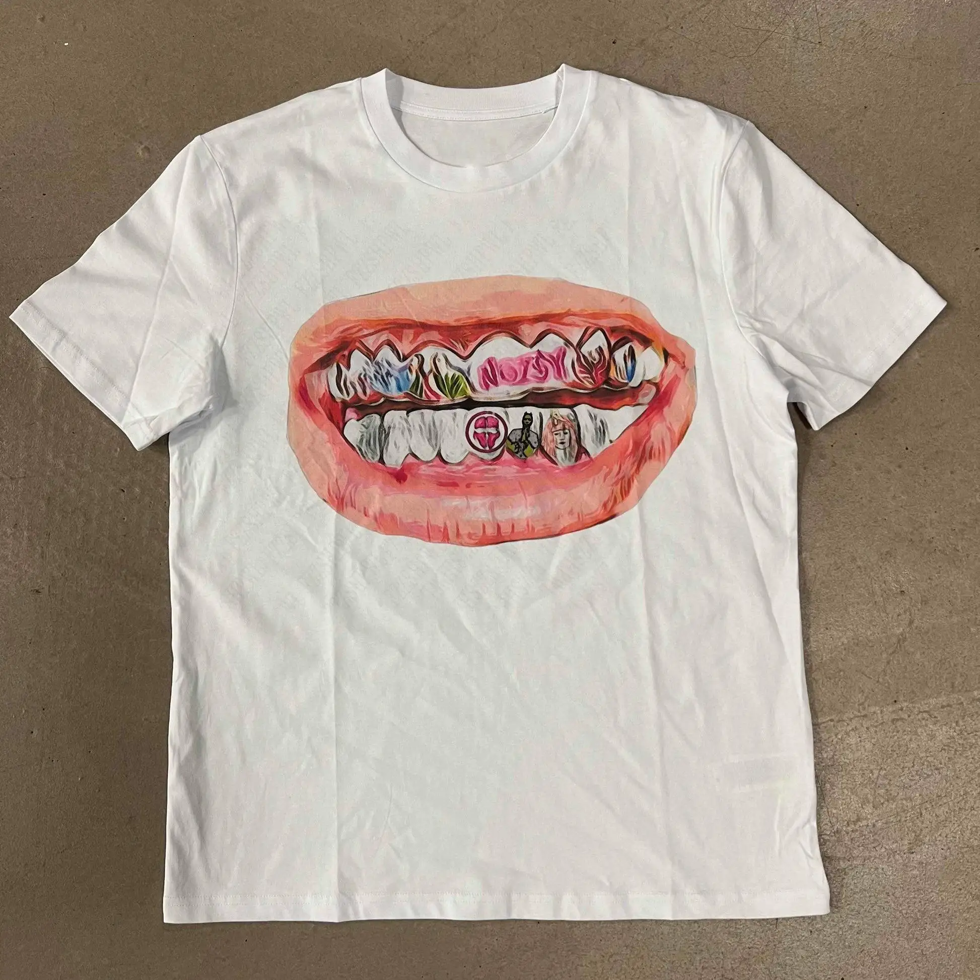 Sommer mode y2k Männer Mädchen T-Shirt Hip Hop Trends kurze Ärmel Harajuku Freizeit Retro High Street übergroßen Druck Top – Detail 2