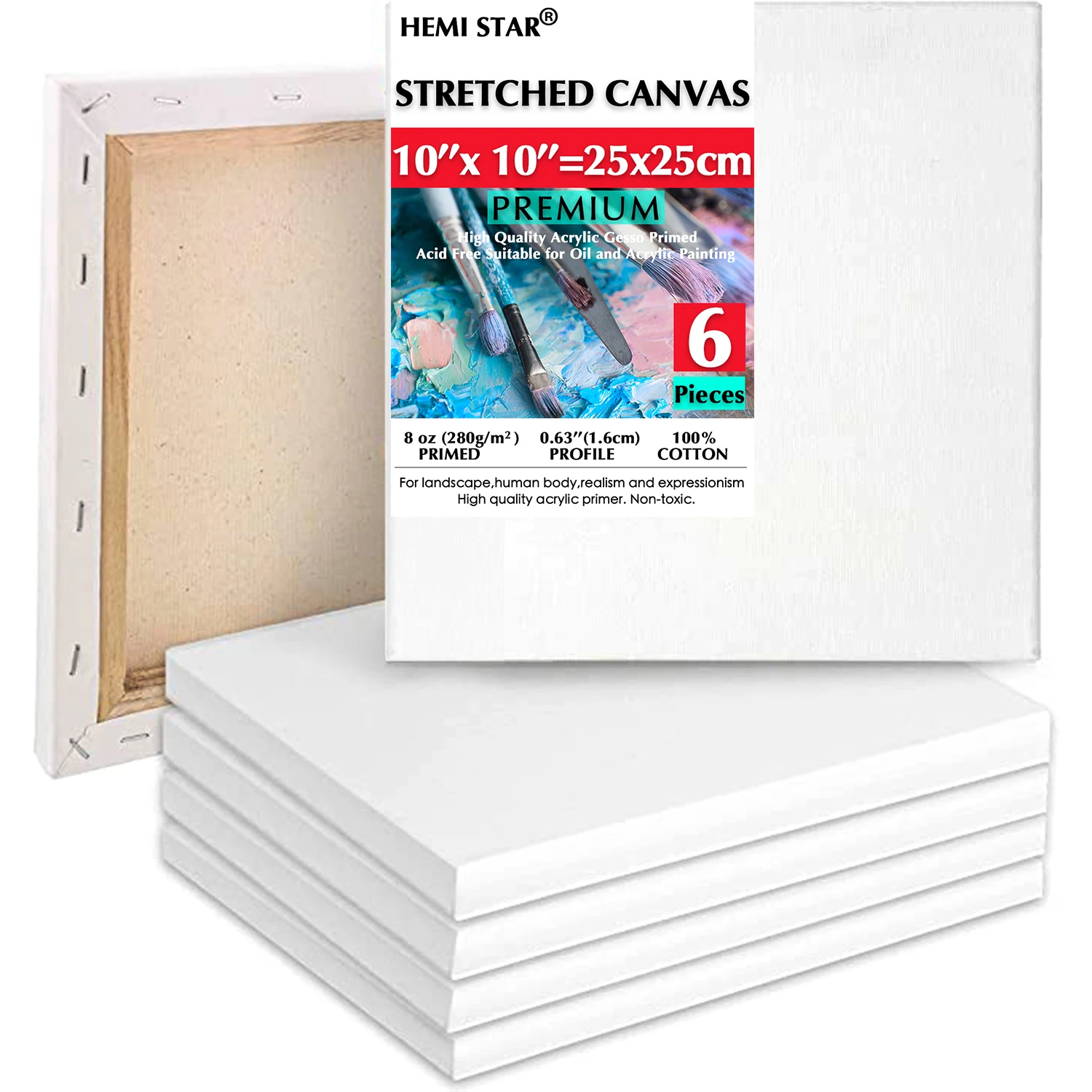 Pack of 4 Stretched Canvases for Painting Primed White 100% Cotton Artist  Blank Canvas Boards for Painting 8 oz Gesso-Primed - AliExpress