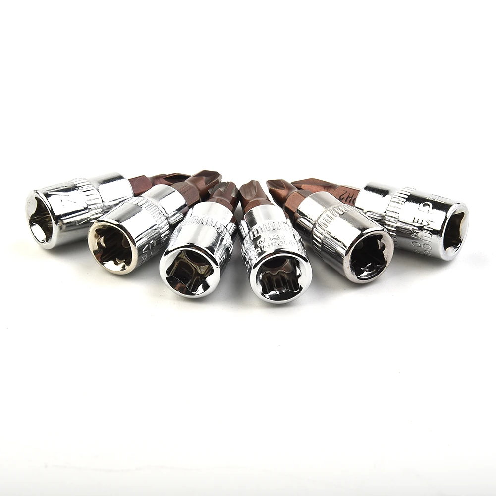 6 stücke 1/4 Zoll Stick Kreuz Buchse Bit Set PH1 PH2 PH3 PZ1 PZ2 PZ3 Schraubendreher-bits Chrom Vanadium stahl Schlüssel Hand Werkzeug – Detail 5