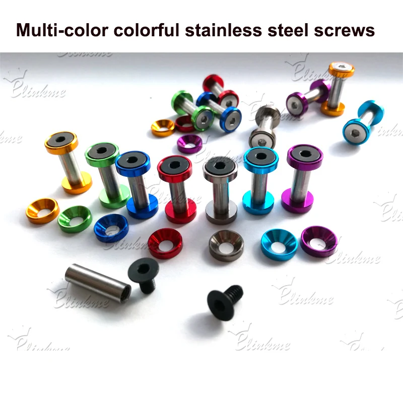 10pcs/lot ,Titanium color Stainless steel screw knife scabbard chicago screw Suitable for outdoor tools knife DIY