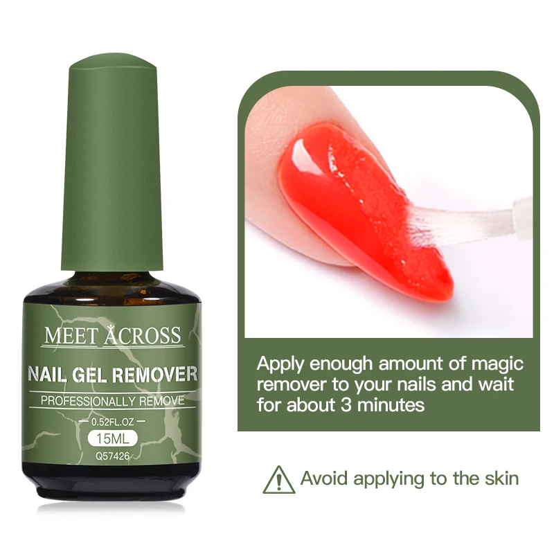 4PCS 15ML Quick Magic Gel Nail Polish Remover Professional Grade Formula for Natural Gel Nails 4