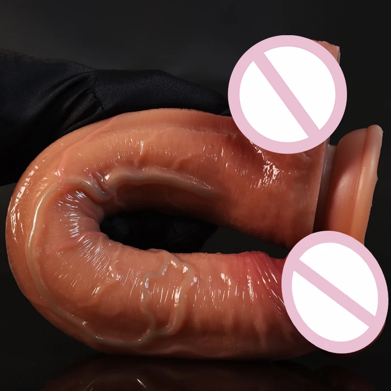 Sex Toys Cosmetic dildo Real Skin Silicone Dildo Adult Products Realistic Suction Cup Dick Male Artificial Rubber Peni Sex Toys For Women