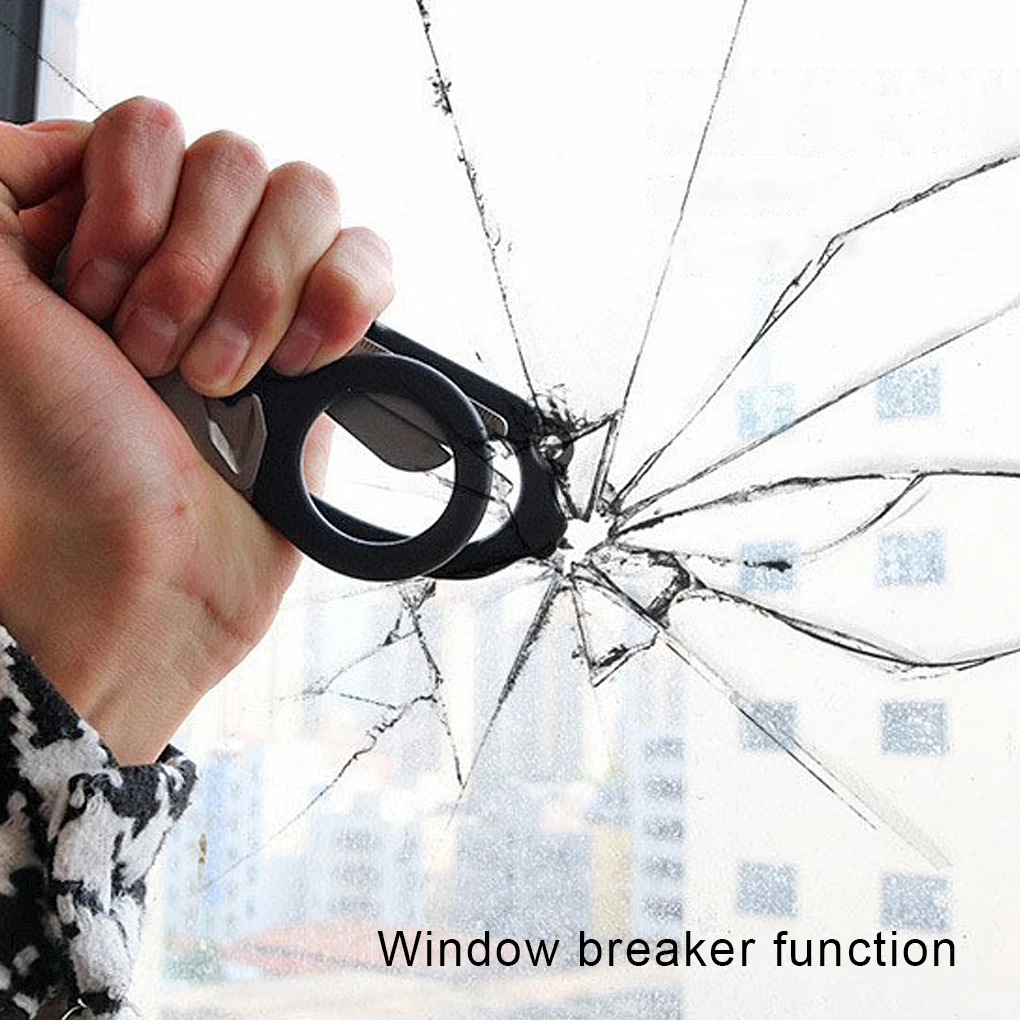 6 in 1 Multifunction Response Emergency Scissors Multi-Tool Folding Pliers Survival Tool Combination Gadget Safety Hammer Brown 3