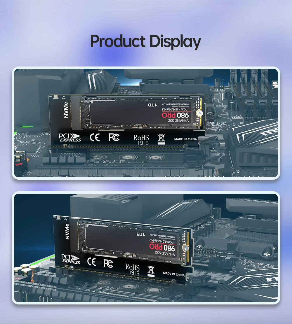 Sc02257bdfeb145a1ae57ceaecbcb7e04B JEYI M.2 NVME to PCIE X16 Adapter, 2280/60/42/30 NVMe SSD to PCIe 4.0 3.0 GEN4 64Gbps Expansion Card for Desktop Motherboard PC Mallzona